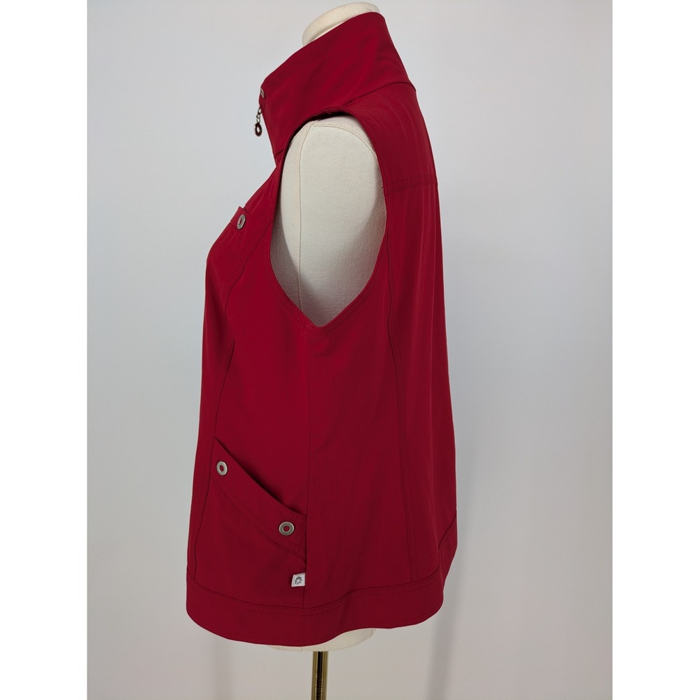 Zenergy Chicos Vest Women Medium 1 Red Full Zip Mock Neck Stretch Activewear - Picture 6 of 11